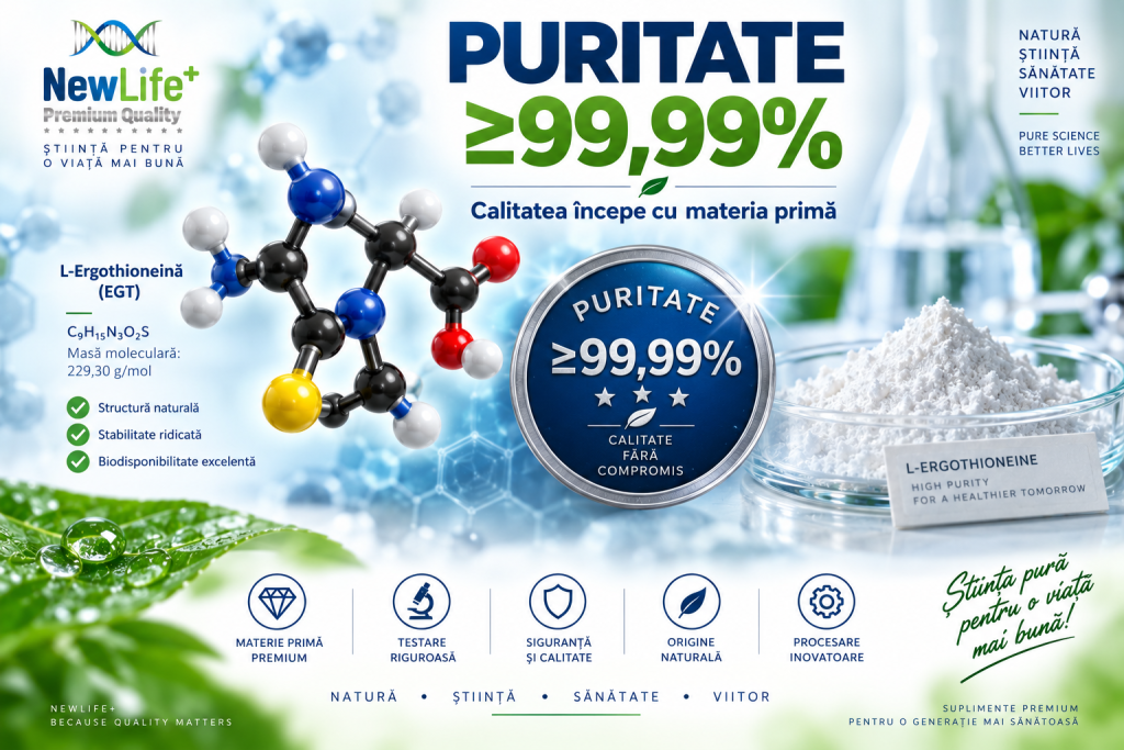 L-Ergothioneina puritate 99,99 supliment premium NewLife